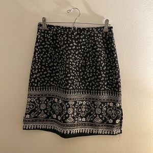 Black floral skirt